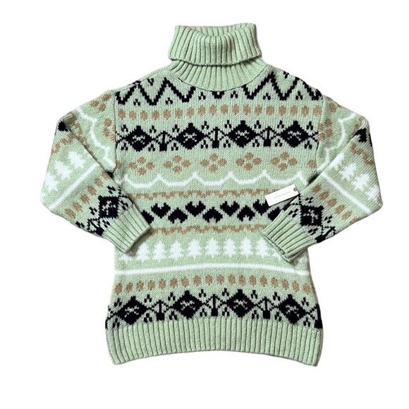 Anthropologie Fair Isle Turtleneck Tunic Sweater Size S NWT - Picture 4 of 11